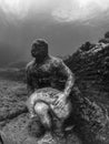 Statue of Wineskin carrier in ClaudioÃ¢â¬â¢s Ninfeum. underwater, archeology